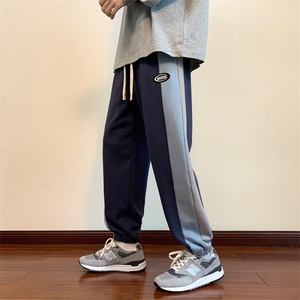 秋季港风休闲裤男包边包条宽松大码束脚卫裤KP126 P38图片