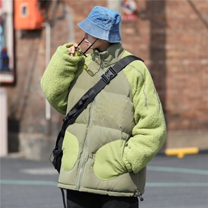 美式羊羔绒学生立领棉衣外套男潮牌加厚保暖面包服百搭个性棉袄冬图片