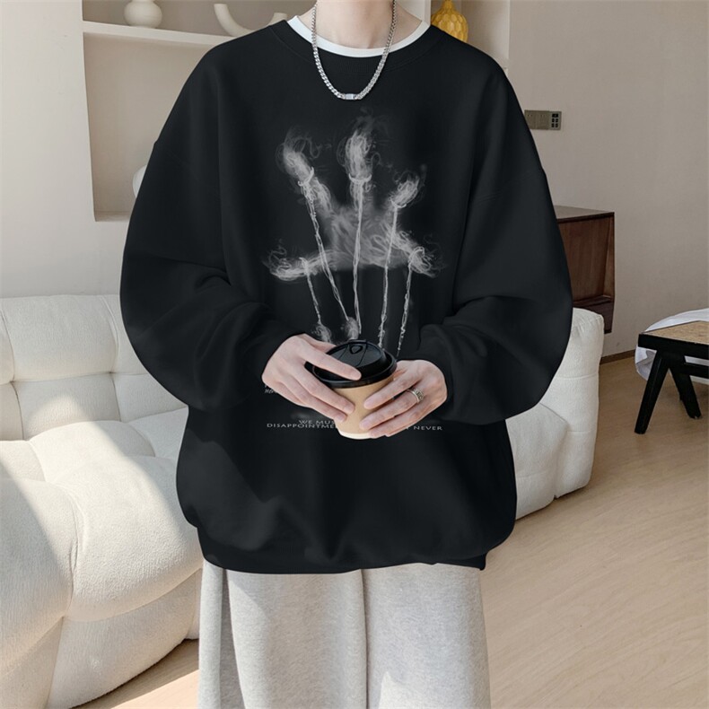 已注册/华棉内景秋冬美式休闲宽松圆领卫衣男WY00727/P35加绒P45,男装卫衣,电商B316