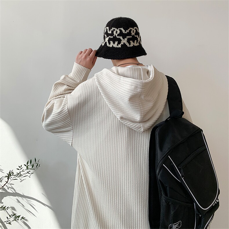 港风假两件V领提花面料连帽卫衣休闲百搭XZ302-1-VE55186-P50,男装卫衣,星座302B-1
