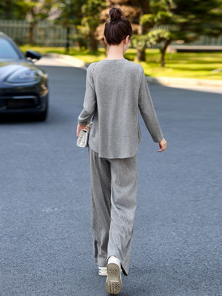 女神时尚洋气气质中式运动休闲减龄宽松韩版短袖阔腿裤套装,女装套装/套裙,梦依杭