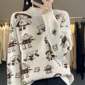 早春新款羊毛小开衫女短款外搭羊毛衫圆领短款针织春秋外套图片