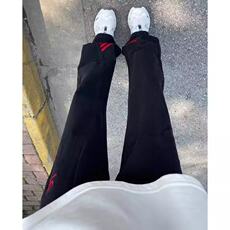 三条纹撞色拼接牛仔裤男款夏季微喇小众设计感裤子直筒裤NA096，男装牛仔裤，星座1116A（原606A-3）