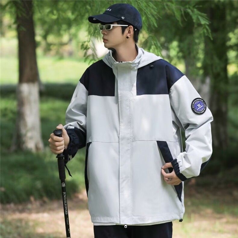 美式冲锋衣外套潮牌2023男夹克春秋新款户外登山服褂子W5259-P60,男装夹克,星座412-3