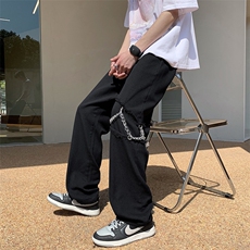 现货潮牌高街ins链条工装美式hiphop裤男宽松vibe裤K2577-P46，男装休闲裤，星座512-2