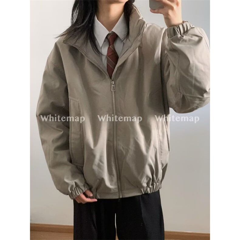 【001】复古立领夹克外套男女宽松百搭休闲长袖上衣A079-JK12-P74,男装夹克,电商A079