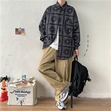 202-7-GC052021春秋季新款男士长袖衬衫男复古民族风，男装衬衫，星座1302