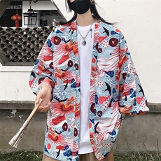 24新款夏季大码新中式防晒服外套男女开衫道袍披风汉服F20/P40，男装防晒衣，钱塘713