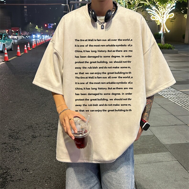 量大优供视频重磅麂皮绒短袖t恤男JT526-特p19,男装T恤,电商B371