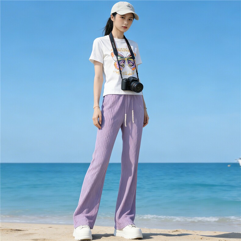 欧货时尚休闲运动套装女夏新款蝴蝶印花短袖T恤休闲卫裤两件套潮,女装套装/套裙,江南
