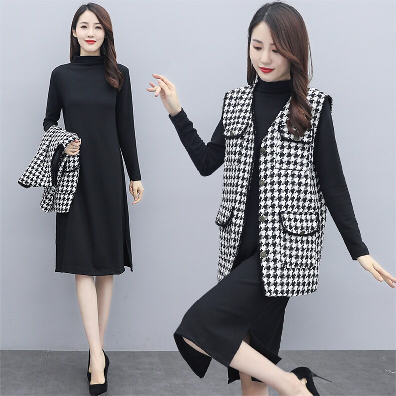 套装套裙时尚潮流舒适休闲2020冬季优雅气质连衣裙,女装套装/套裙,一安秀