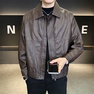 秋季皮夹克宽松偏大男装皮衣2025新款品质外套C317-J8806-P155图片