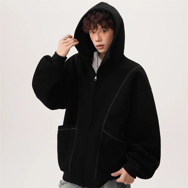 连帽卫衣男2025春秋潮牌宽松设计情侣休闲外套网络图WY1011-P55，女装短外套，星座301C-5