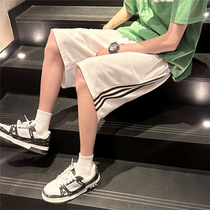 D2038-P25-控48 短裤cleanfit男夏季新款大码条纹vibe拼接短裤图片