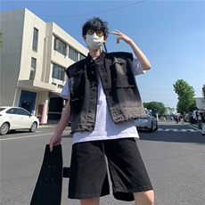秋季新款小香风韩版设计感牛仔外套宽松直筒夹克男J705-P48，男装夹克，星座1109-3
