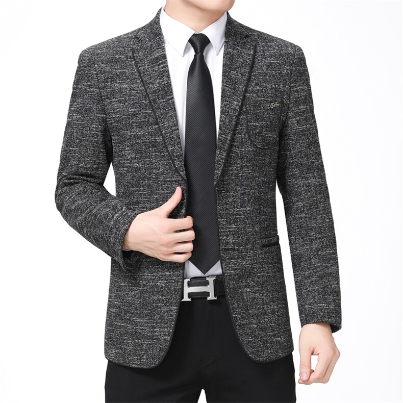 男纯色西装外套2023年中年商务免烫男士出口春秋季西服上衣,男装西服,电商B212（原钱塘6029）