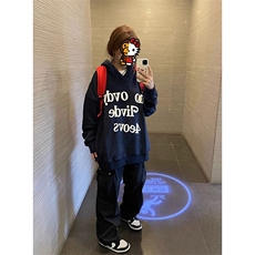 C361-P55秋冬基础款宽松男女款上衣美式复古字母连帽卫衣，男装卫衣，星座617A-2
