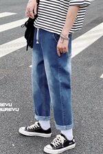 主推20新款日系大码潮男弹力哈伦九分牛仔裤微弹3206，男装牛仔裤，星座1008