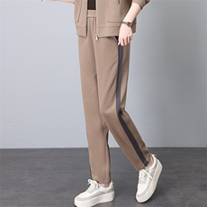 时尚减龄气质休闲裤撞色设计显瘦百搭女款长裤，女装休闲裤，依恋蒂丝