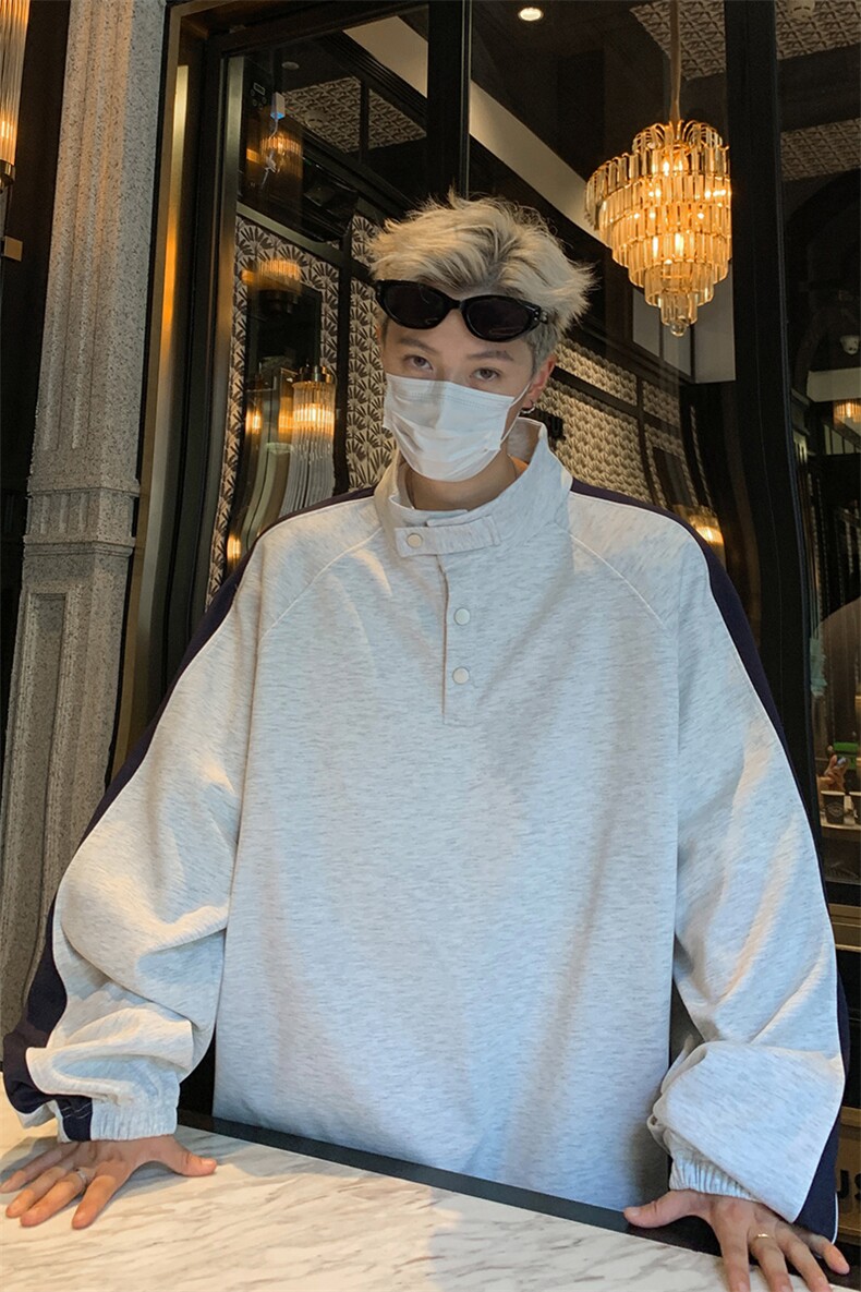 量大优供视频拼接排扣圆领长袖卫衣男CP82-特p：30,男装卫衣,电商B371