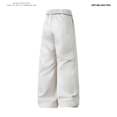 25新款高级感抽绳潮流复古纯色宽松百搭休闲长裤504-K245-P45控68，男装休闲裤，星座504