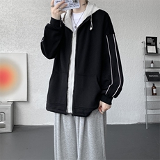 8XL-M秋季假两件加厚卫衣男棒球服夹克风衣外套WY36P78，男装夹克，电商D206-1