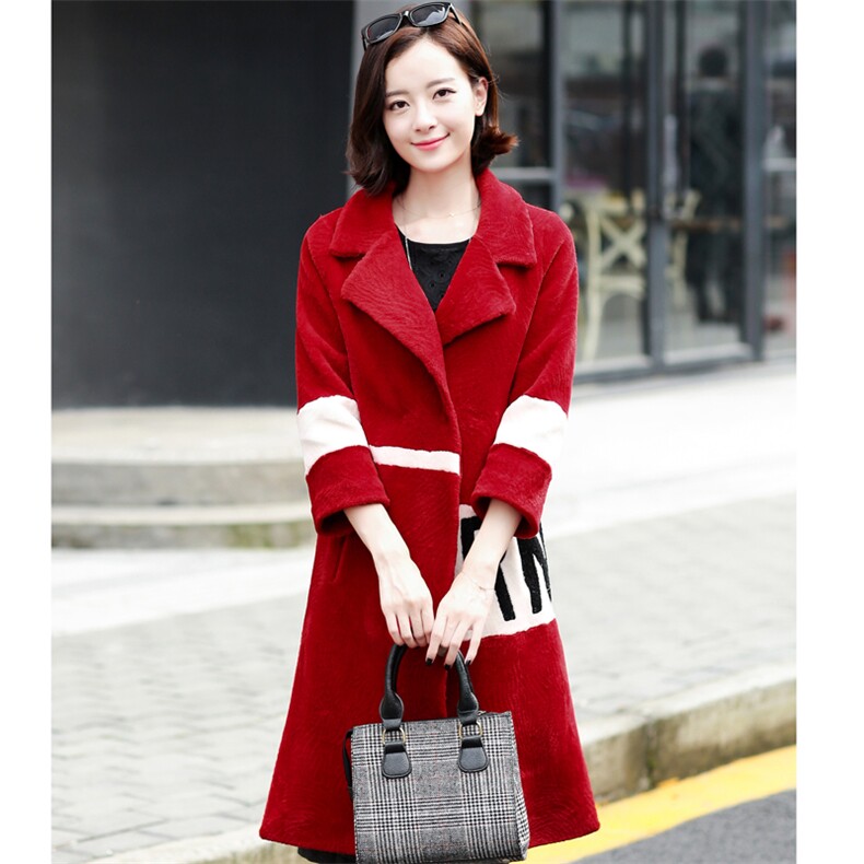 修身显瘦中长款九分袖2020年冬季西装领纯色毛呢外套，女装毛呢外套，婵米儿