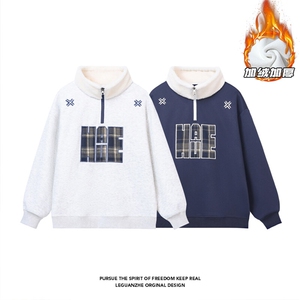 2024 冬季新款 港风白底大码绣花加绒卫衣M-5X HW24953-P60图片