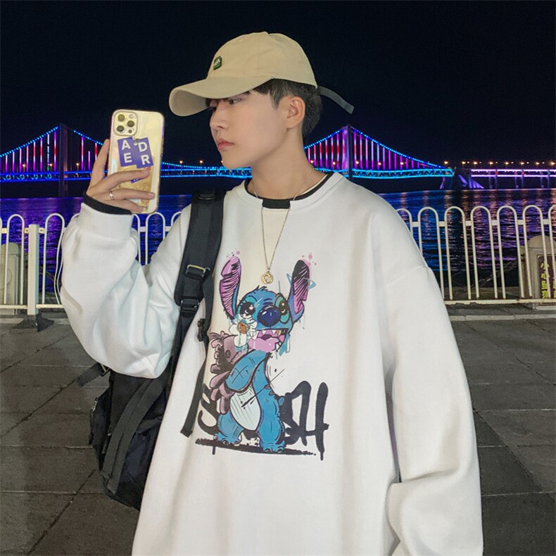 9995P20港风外景2024秋季假两件套头卫衣休闲宽松加大码潮流,男装卫衣,电商A026-1