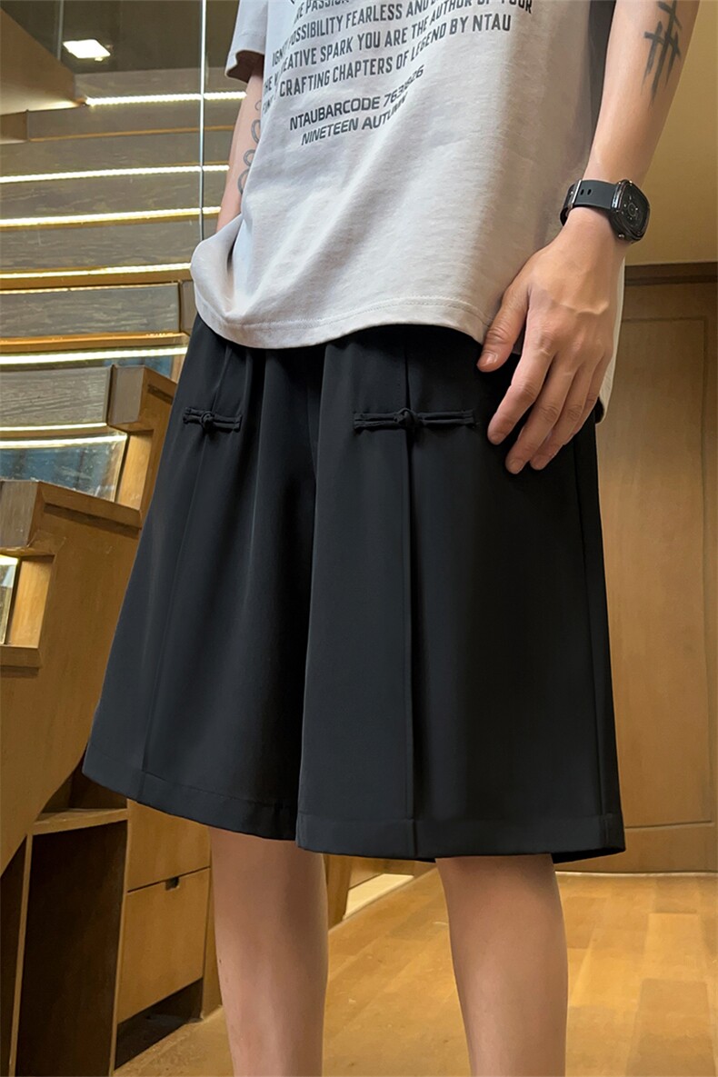 X2447-TP20不控价夏季新中式短裤男设计感休闲裤宽松五分裤,男装休闲裤,电商A102-1