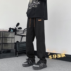 牛仔加绒加厚S-3XL-73.3%棉17.1%粘纤9.6%聚酯维(含微量纤维)，男装牛仔裤，星座718-1