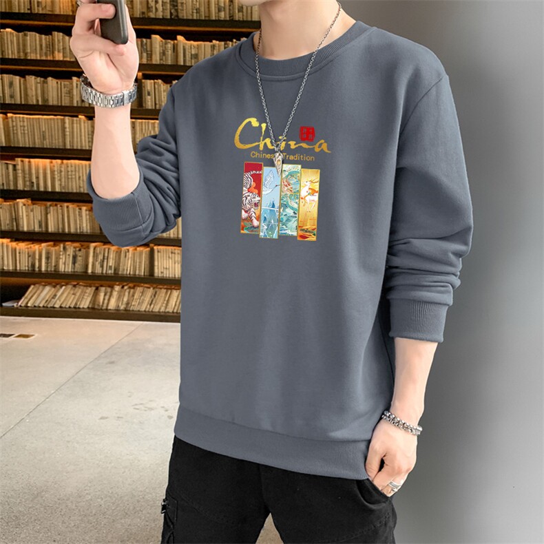 主推有差价2025秋季现货新款圆领印花休闲套头卫衣男士F150-P15,男装卫衣,星座1816-2（原1210–2）