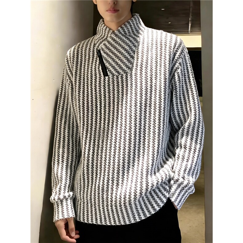 【004】鱼骨纹斜拉链不规则卫衣男款长袖A079-WY64-P38,男装卫衣,电商A079