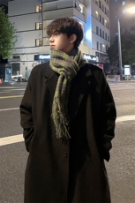 重磅毛呢大衣男秋冬高街宽松风衣中长款外套MN9568/P100加棉P110，男装风衣，电商B316