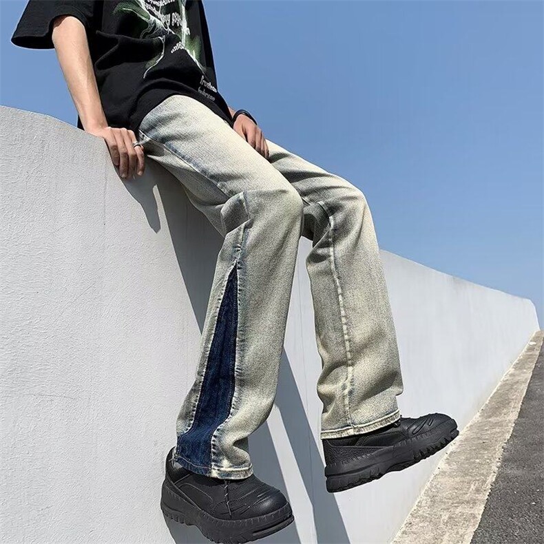 慵懒长裤原宿简约文艺ins男日常新款百搭潮流牛仔裤KK113-P40,男装牛仔裤,星座911-3