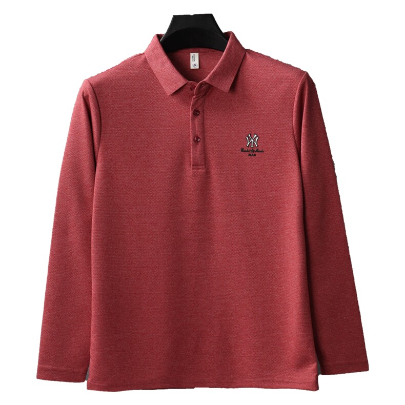 中老年长袖t恤男士卫衣2026年秋季新款上衣服休闲翻领Polo衫男装,男装T恤,电商B212（原钱塘6029）