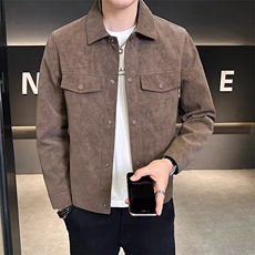 外套男秋冬2025新款高级感翻领衣服痞帅潮流修身男装夹克JKX491，男装夹克，星座516A