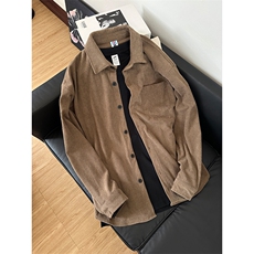 320G厚实灯芯绒衬衫男秋冬款休闲宽松复古长袖衬衣CS027-P35，男装衬衫，星座301C-5