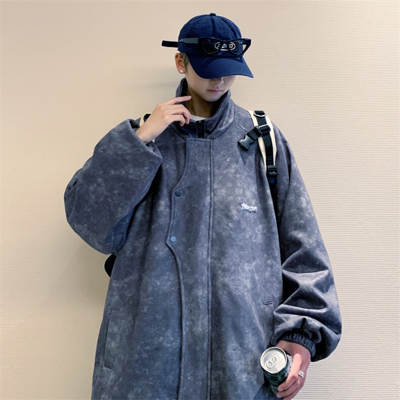 美式夹克衫潮男外套金属LOGO麂皮棒球服休闲冲锋衣6010-P60-控108图片