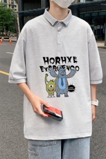 PL57048-P35翻领短袖polo衫男大码胖子半袖t恤男有领保罗衫模特，男装Polo衫，电商A040