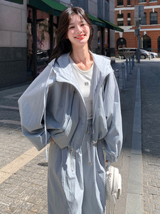 2025秋款宽松少女感外套运动蝙蝠袖+直筒裤套装图片