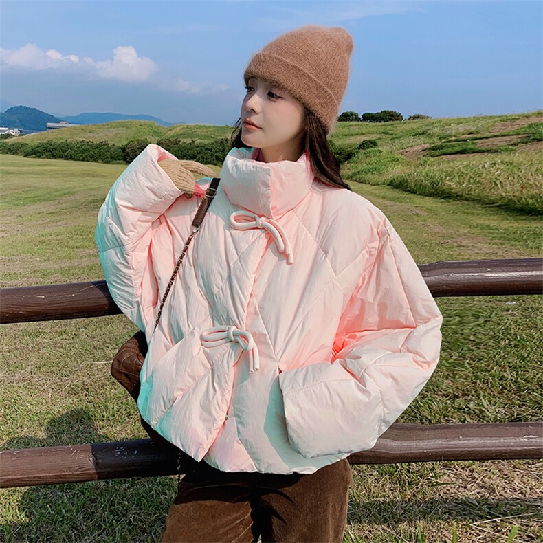 【90绒150-200g】9035短款系蝴蝶结羽绒服-2c016-P315-K458,女装羽绒服,2C016