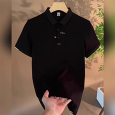 夏季时尚男士修身翻领短袖T恤高端小刺绣字母休闲百搭半袖polo衫，男装T恤，电商B212（原钱塘6029）