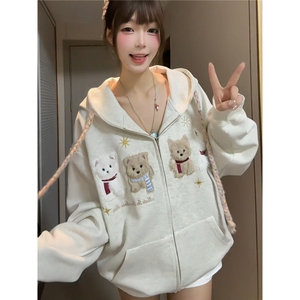 6810-P57 新款连帽卫衣男女春秋季休闲百搭开衫卫衣图片