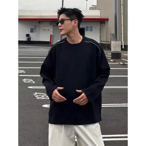 抖音得物高品质 26春装设计感长袖打底衫纯色拉链肩圆领卫衣W123图片