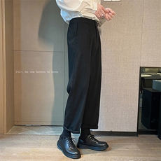 西裤男2021垂感直筒薄款潮牌九分裤休闲ins潮流百搭裤子K957-P32，男装休闲裤，星座512-2