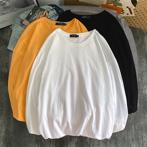 21早春新品情侣纯色长袖T恤男女士打底衫圆领纯棉A158-T88889-P21图片