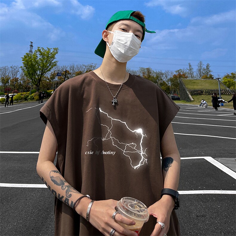 量大优供视频得物直播品质230克夏季纯棉背心无袖T恤WB212，男装背心/马甲，电商A486