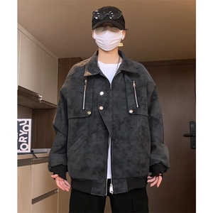 现货 网图慎用 黑色皮夹克做旧复古外套 JK311 P70图片