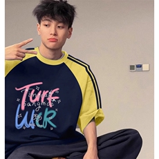 黄袖拼藏青